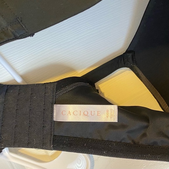CACIQUE Black Satin Bra 42DD - Picture 6 of 11